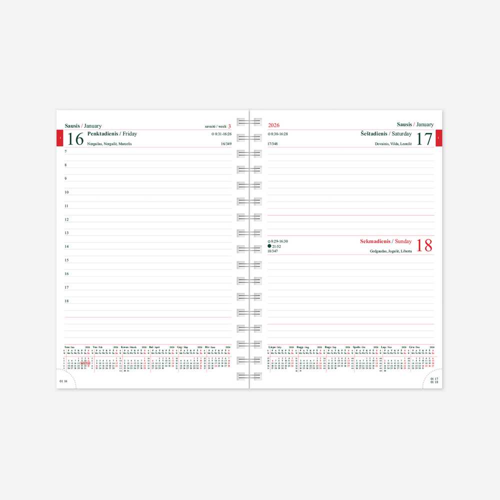 Timer Kalendorius MANAGER Spirex Day 2026 A5, PU TREND, Spirit