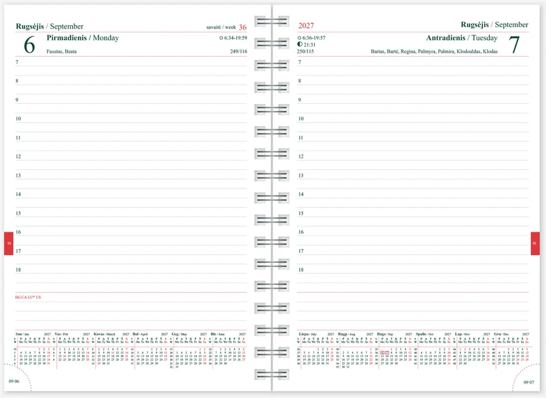 Timer Kalendorius MANAGER Spirex Day 2027 A5, PU TREND, Spirit