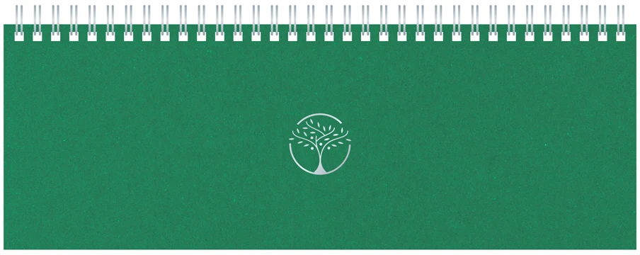 Timer Kalendorius MEMO ECO 2027, 290 x 110 mm, kartoninis, žalios sp.