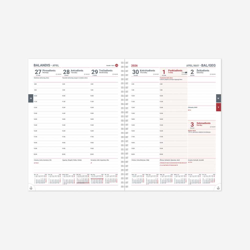 Timer Vidaus blokas kalendoriui FUTURA Spirex 2027, A4
