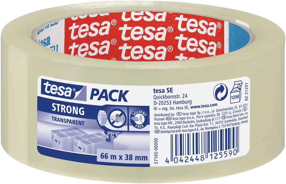 Tyli pakavimo juosta TESA PACK, 38mm x 66m, skaidri