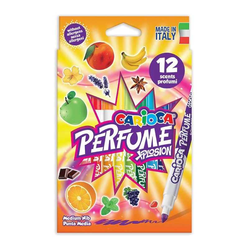 Kvepiantys flomasteriai CARIOCA PERFUME EXPLOSION, 12 spalvų
