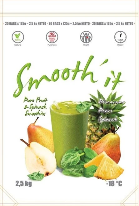 Užšaldytas vaisių kokteilis SMOOTH'IT, žalias, 2,5kg