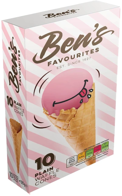 Vaflių kūgeliai BEN'S FAVOURITES, saldūs, 10 vnt, 125 g