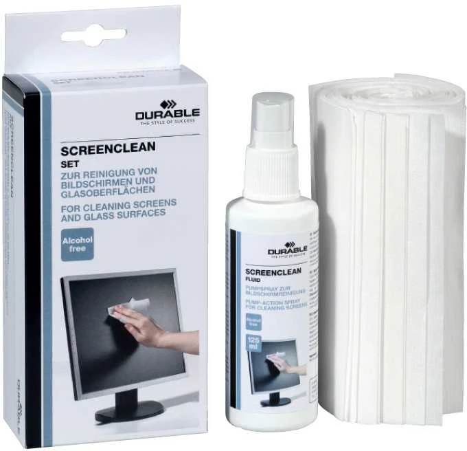 Valiklis ekranams DURABLE Screenclean, 125 ml + servetėlės, 20 vnt.