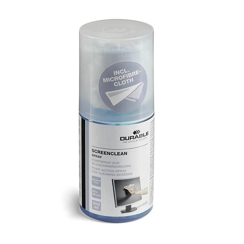 Valiklis Valymo skystis DURABLE Sreenclean, 200 ml, su šluoste