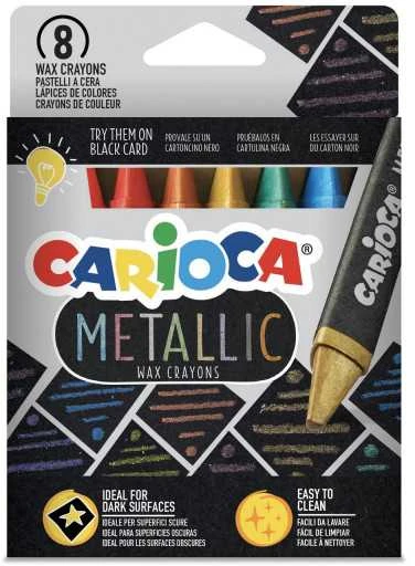 Vaškinės kreidelės CARIOCA Metallic, 8 vnt.