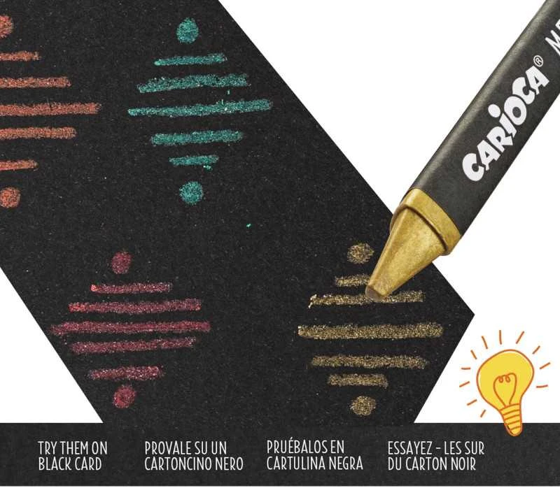 Vaškinės kreidelės CARIOCA Metallic, 8 vnt.