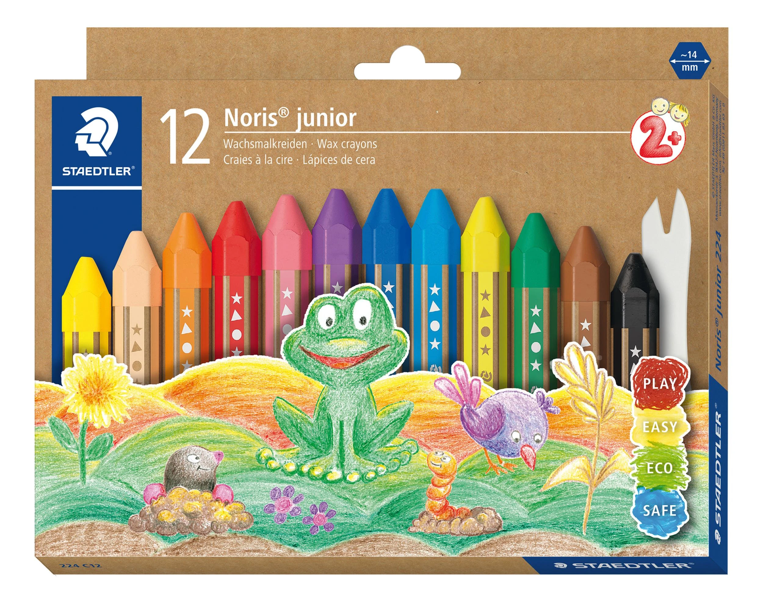 Vaškinės kreidelės STAEDTLER Noris Junior, 12 vnt.