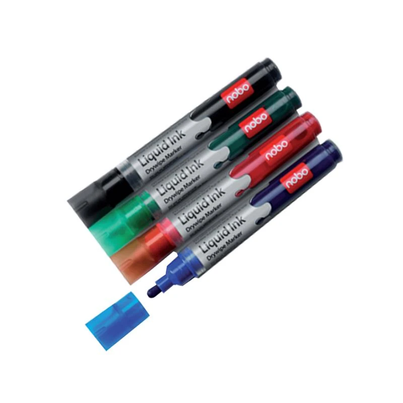 Baltos lentos žymekliai NOBO Liquid Ink, 6 vnt., įv. spalvų