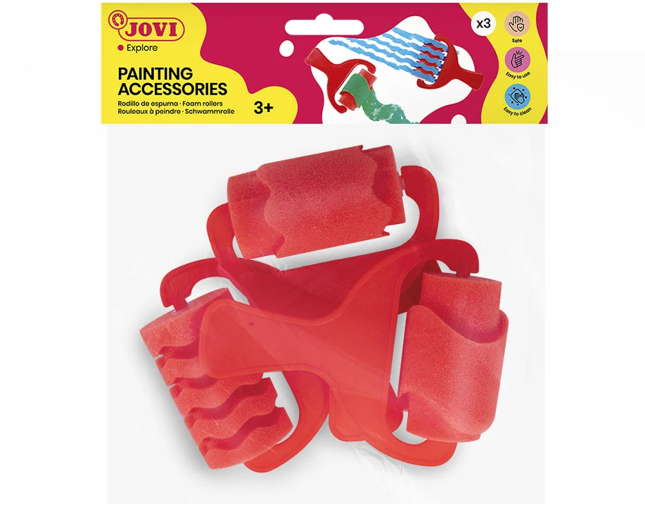 Raudoni Jovi kempininiai voleliai piešimui, 3 vnt.