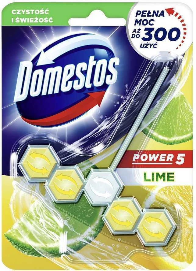 WC valiklis DOMESTOS Power 5, Lime, 55 g