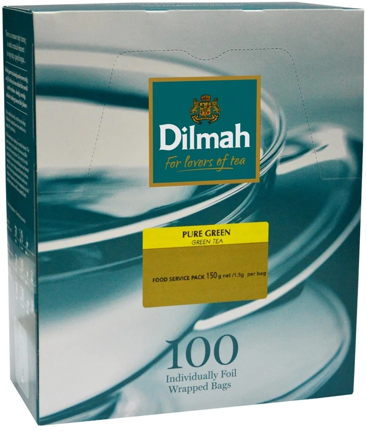Žalioji arbata DILMAH, vokeliuose su siūlu, 100 vnt.