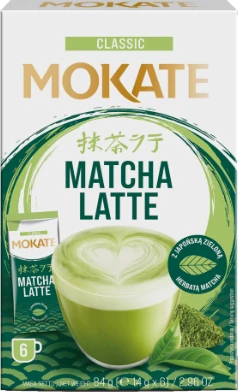 Žaliosios arbatos gėrimas MOKATE Matcha latte, 6 x 14g