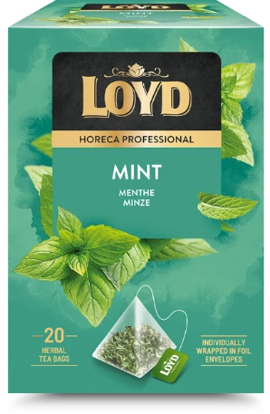 Žolelių arbatos gėrimas LOYD HORECA mėtų skonio piramidė, 20 x 2g
