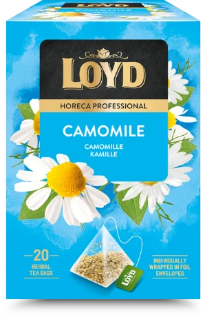 Žolelių arbatos gėrimas LOYD HORECA ramunėlių skonio, piramidė, 20 x 1,5g