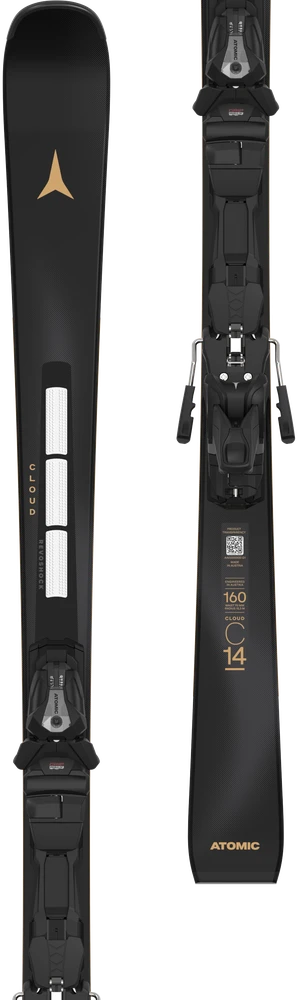 ATOMIC CLOUD C14 REVOSHOCK S + MI 12 GW moteriškos slidės su apkaustais (Dydis: 160cm)