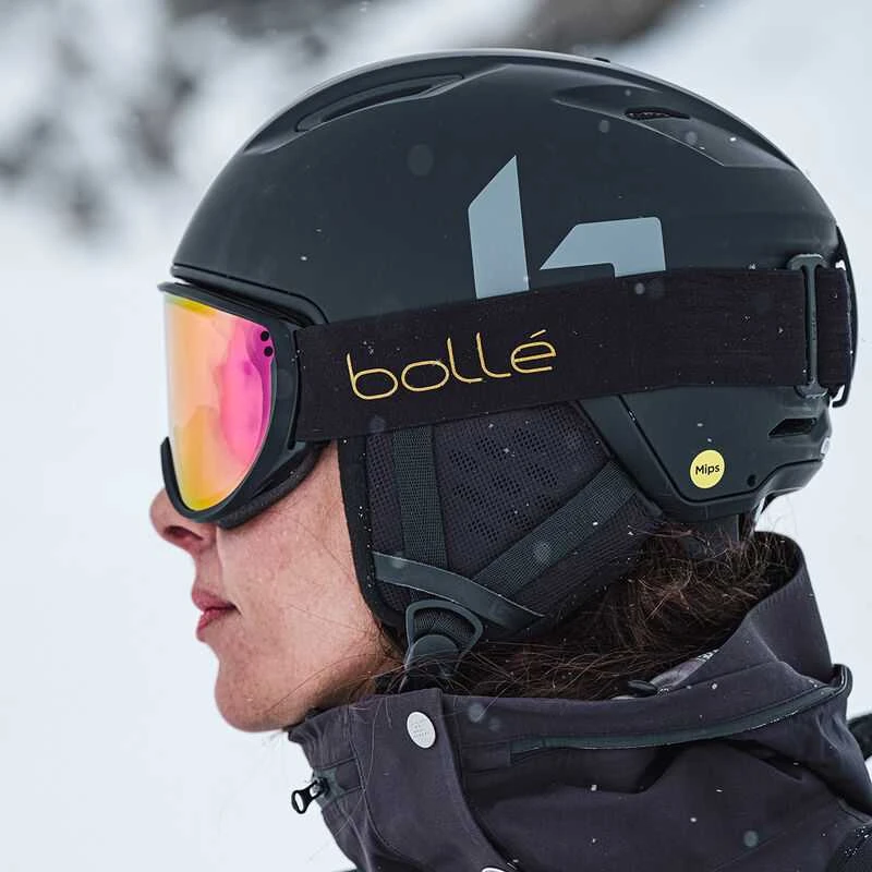 BOLLE ATMOS MIPS Juodas Matte slidinėjimo šalmas (Dydis: 55-59cm)