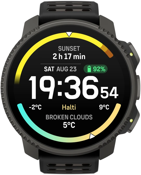 Išmanusis laikrodis SUUNTO VERTICAL 2 TITANIUM Juodas sportinis laikrodis