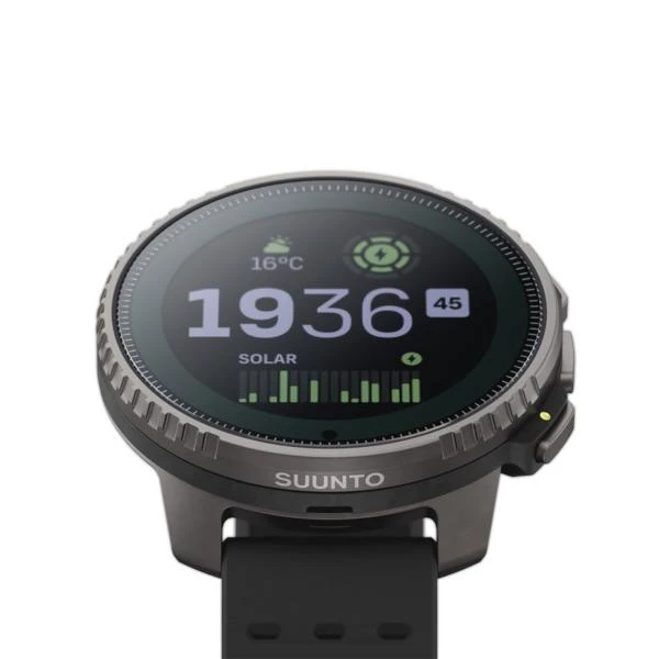 Išmanusis laikrodis Suunto Vertical Titanium Solar, Titano spalvos korpusas su juodos spalvos dirželiu