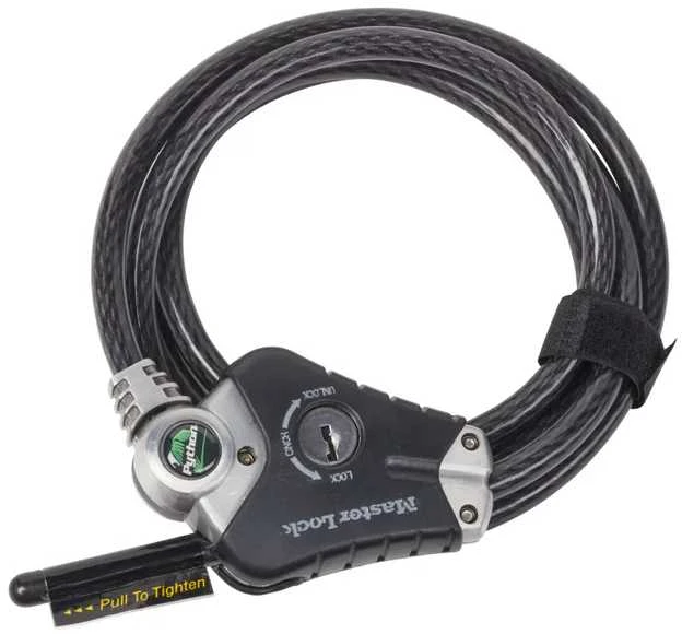 Masterlock MASTER LOCK Python dviračio spyna reguliuojamas fiksavimo kabelis