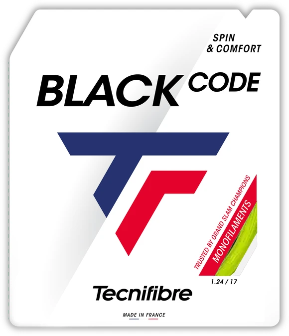 TECNIFIBRE Juodas CODE 1.24mm stygos teniso raketei