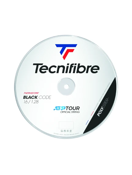 TECNIFIBRE Juodas CODE 16/1.28mm 200m stygos teniso raketei