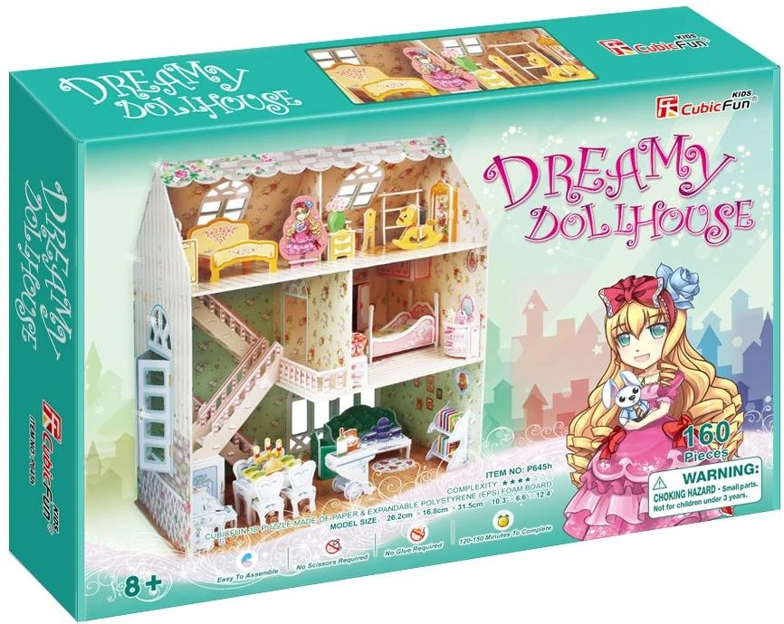 Puzzle CUBICFUN 3D dėlionė (vidutinė) „Lėlių namas“