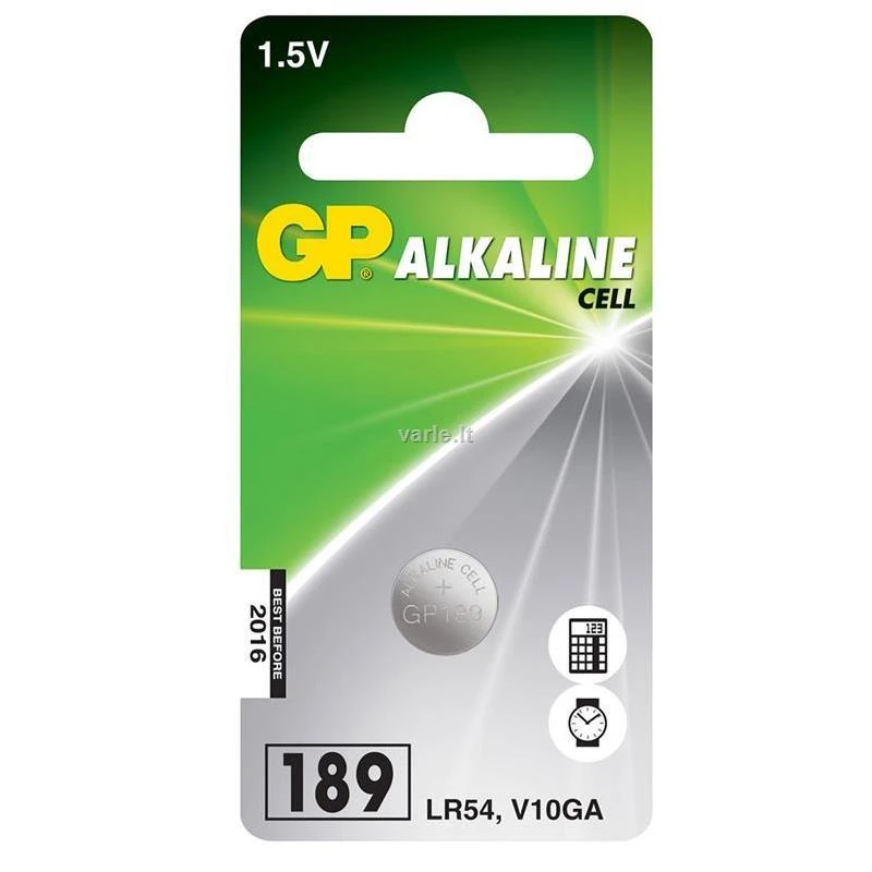GP Alkaline 1.5V monetos tipo baterija pakuotėje
