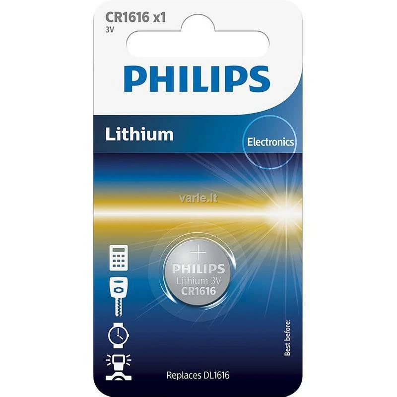 Philips CR1616 3V ličio baterijos pakuotė