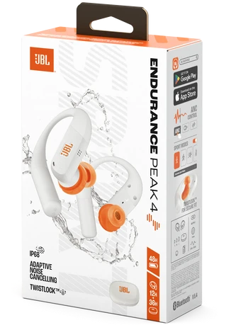 Belaidės ausinės JBL Endurance Peak 4, Baltos