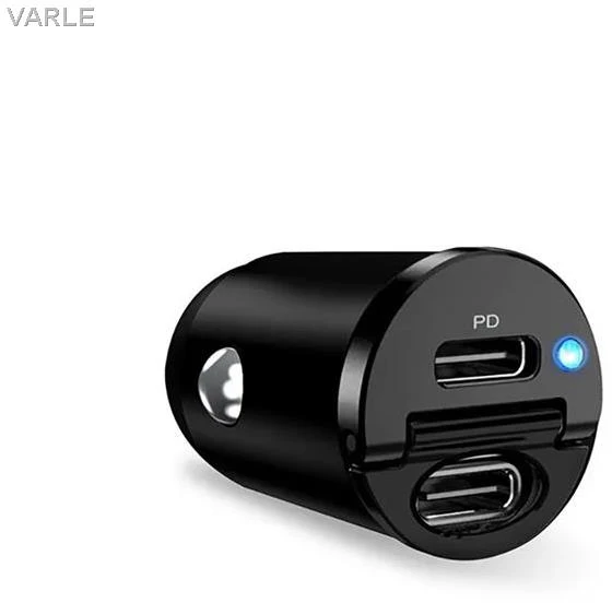 MINI automobilinis kroviklis PURO 2 X USB-C, PD, 30W, juodas / FCMCHUSBCC30WBLK