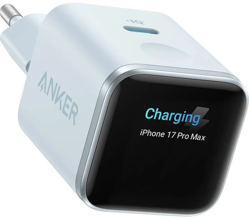 Anker Nano Charger 45W, Smart Ekranas, Mėlyna | A121DG31