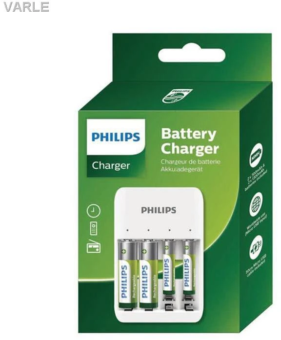 Įkroviklis Philips + 2x700mAh AAA + 2x1300mAh AA