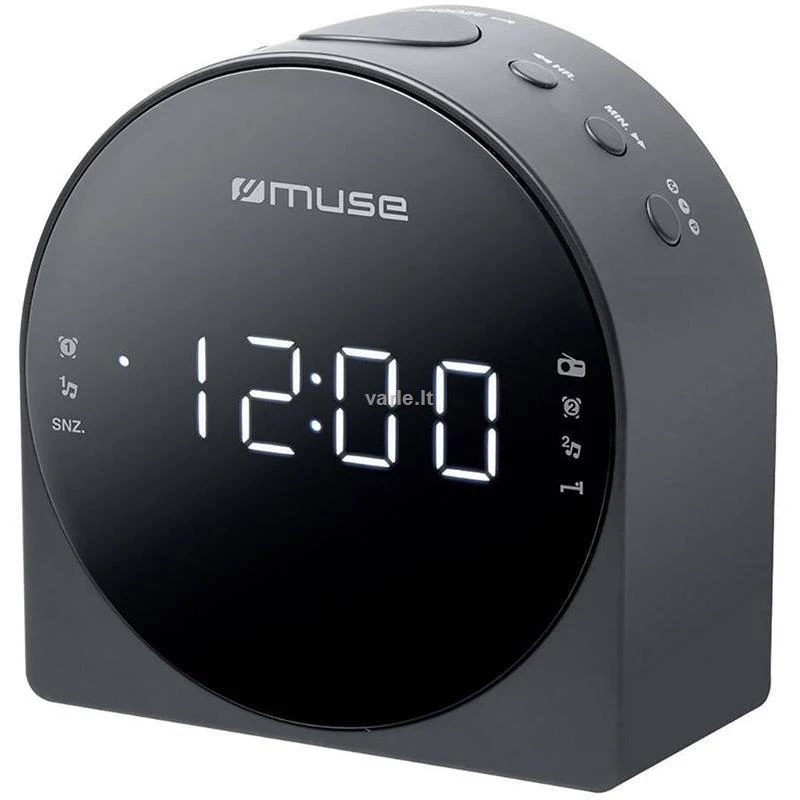 Muse Mūza | Dvigubas žadintuvo radijas PLL | M-185CR | AUX į | Juodas