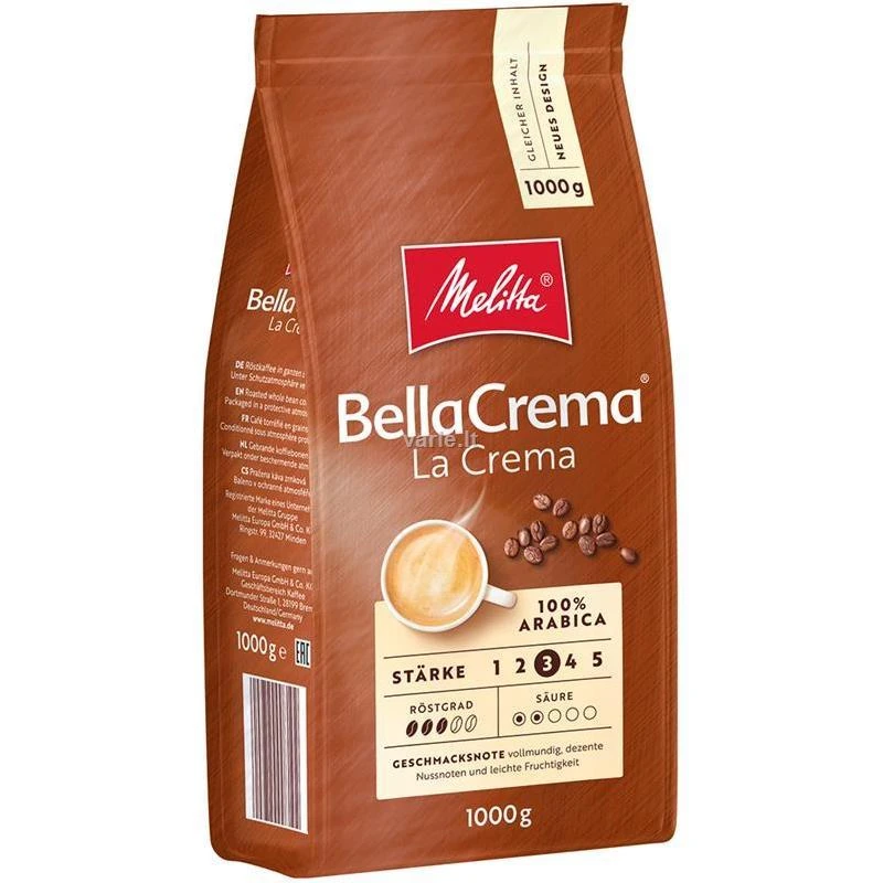 MELITTA BellaCrema LaCrema 1kg. Kavos pupelės