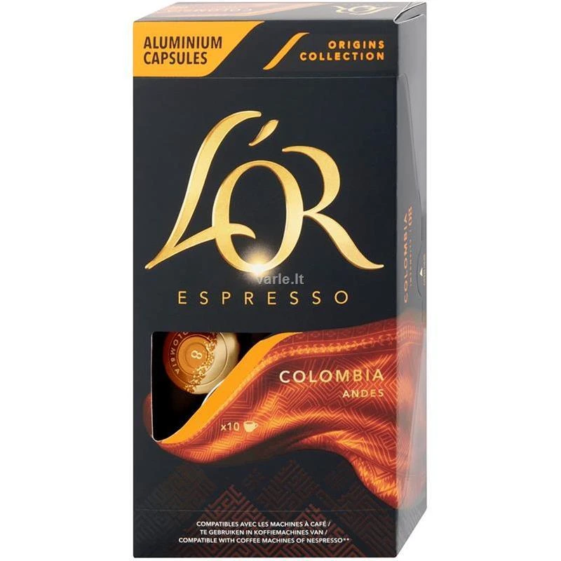 Kavos kapsulės L'OR Colombia, 10 vnt x 52g