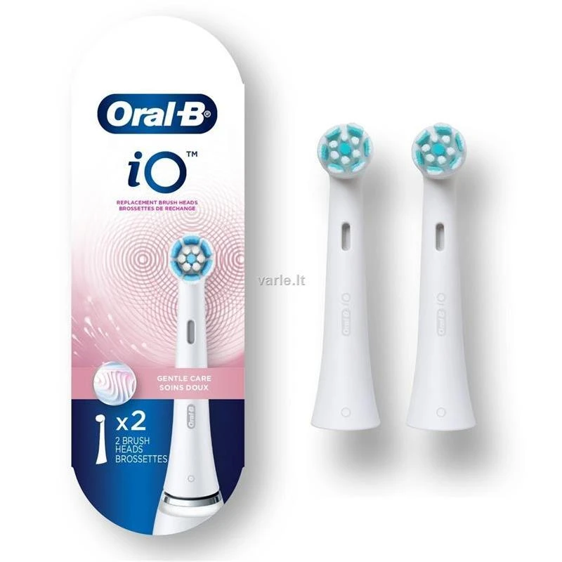 BRAUN iO RB SW-2 Gentle Care Baltas 2ct antgaliai dantų šepetėliui