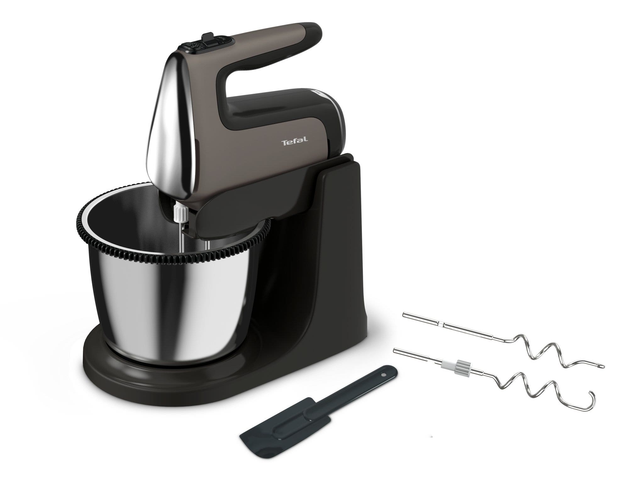 Rankinis mikseris su dubeniu Tefal Powermix Silence HT664EE0, sidabro / juodos spalvos aprašymas - Prekės nuotrauka