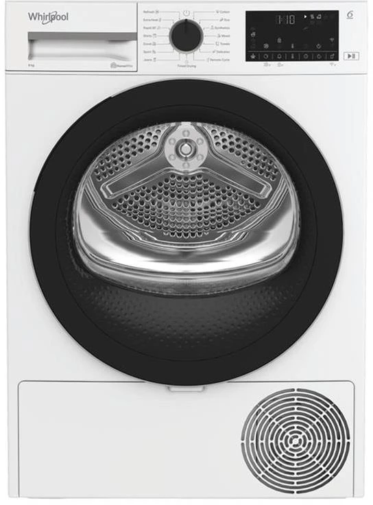 „Whirlpool“ džiovyklė | WP D9 WBS EE | Energijos vartojimo efektyvumo klasė D | Priekinis pakraunamas | 9kg | Šilumos siurblys | Skaitmeninis | Gylis 61 cm | Baltas