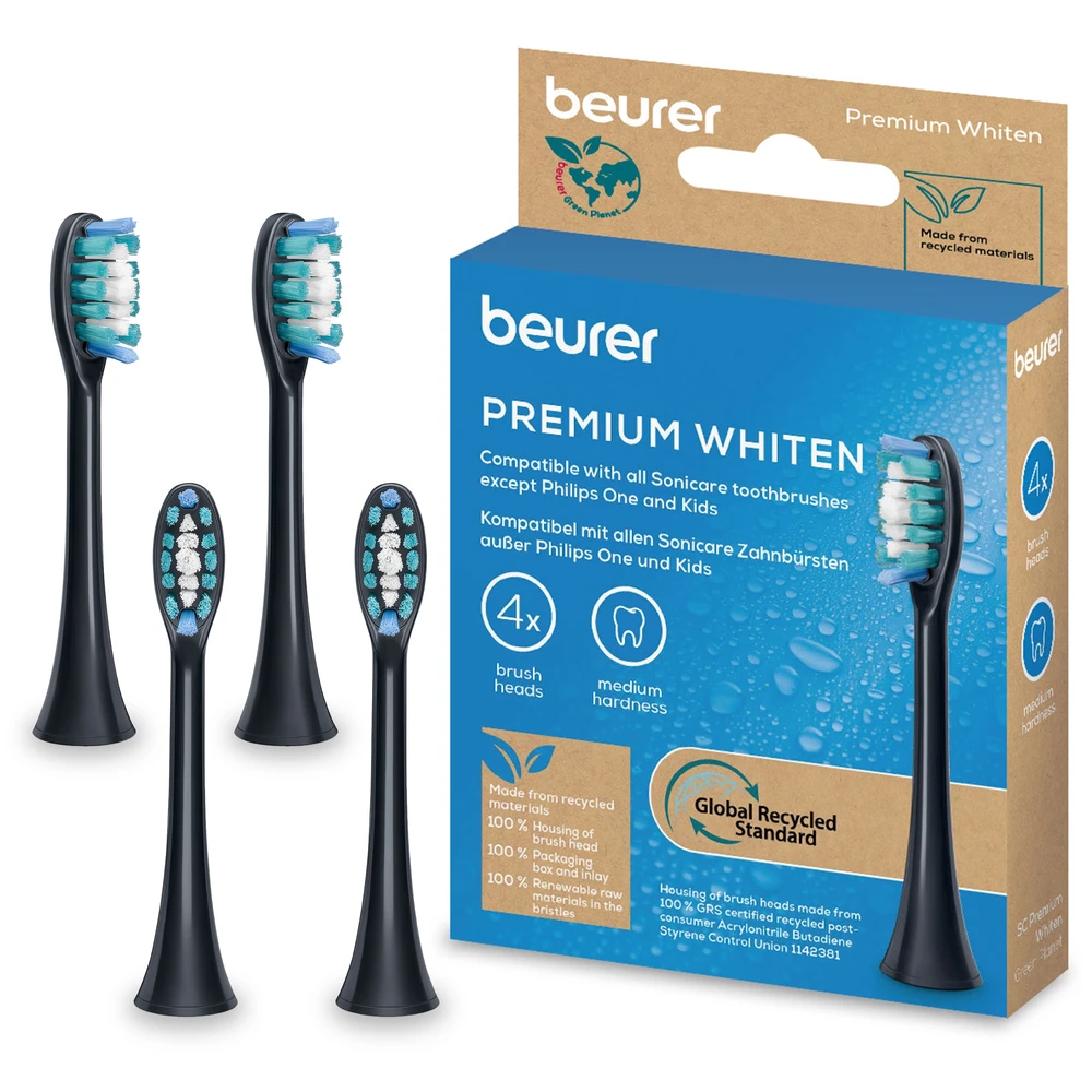 Elektrinio dantų šepetėlio galvutės Beurer Premium White, 4 vnt.