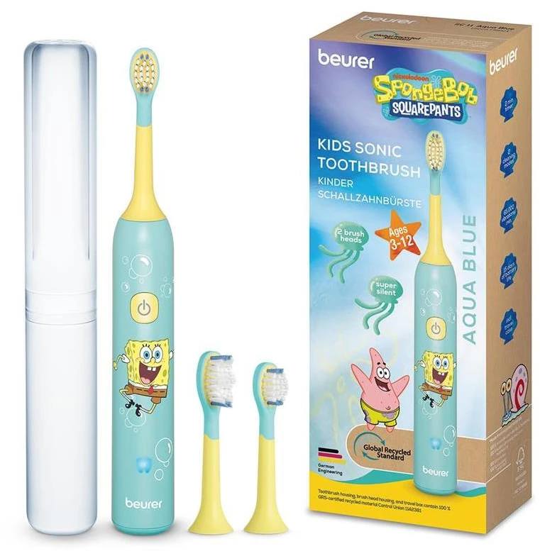 Elektrinis „Sonic Kids“ dantų šepetėlis, „Beurer“ Kempiniukas, mėlynas SC11
