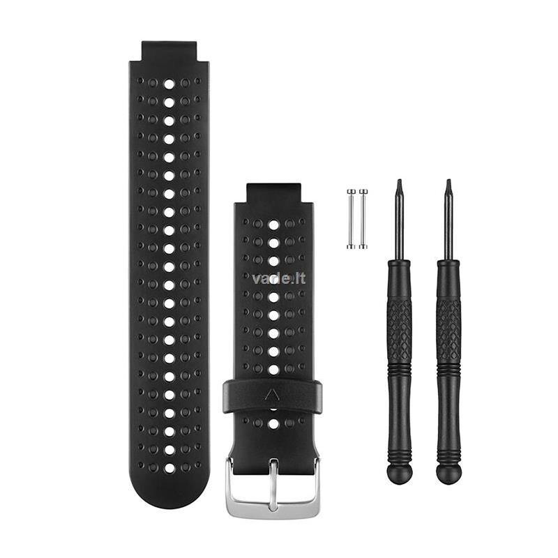 Išmaniojo laikrodžio Garmin Forerunner 230/235/630/735XT silikoninis, Juodos spalvos