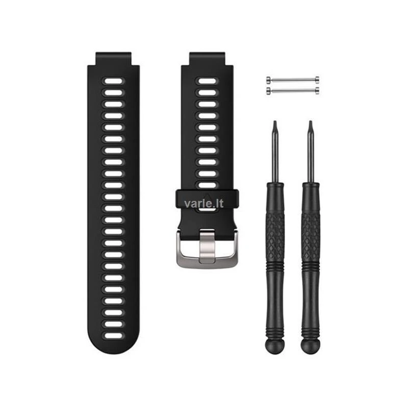 Išmaniojo laikrodžio Garmin Forerunner 735XT silikoninis dirželis, Juodos spalvos