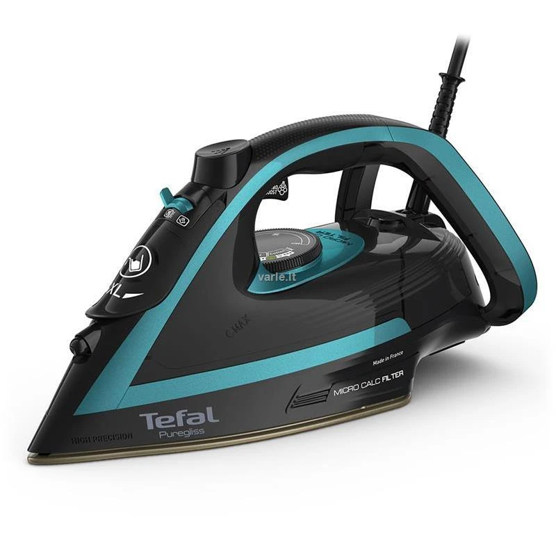 TEFAL | Lygintuvas | FV8066E0 | Garų lygintuvas | 3000 W | Vanduo tank capacity 270 ml | Continuous steam 50 g/min | Steam boost performance 280 g/min | Juodas/Mėlyna aprašymas - Prekės nuotrauka