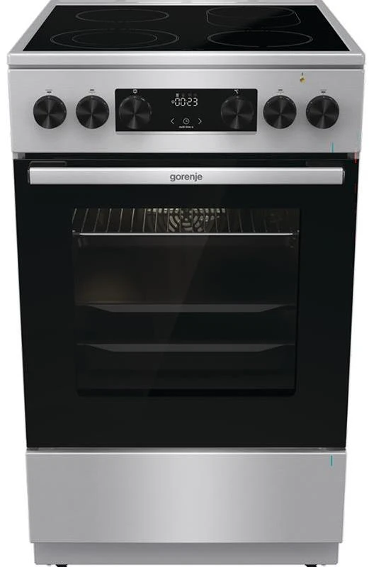 Viryklė Gorenje | Cooker | GECS5C70XA | Hob type Vitroceramic | Oven type Electric | Nerūdijantis plienas | Plotis 50 cm | Grilling | LED | Gylis 59.4 cm | 70 L
