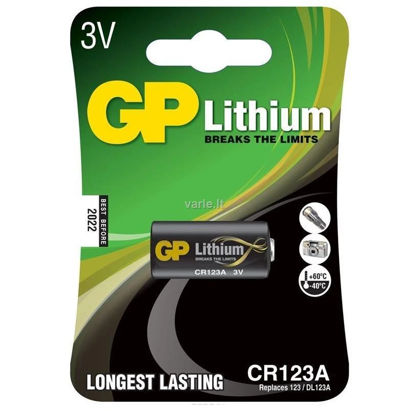  GP Baterija Lithium CR123A - Single-use battery - CR123A - Lithium - 3 V - 1 pc(s) - Juodas