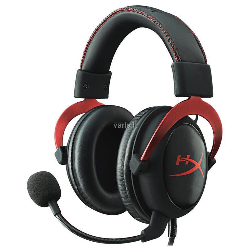 Žaidimų ausinės HyperX Cloud II (Raudonos) USB control box with DSP sound  card, Virtual Dolby 7.1 Surround | Varle.lt