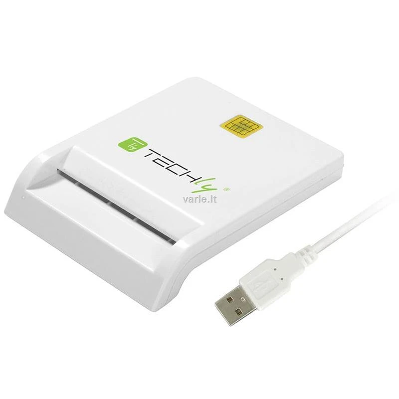 TECHLY 029150 Techly Compact USB 2.0 Smart kortelių skaitytuvas, rašiklis baltas