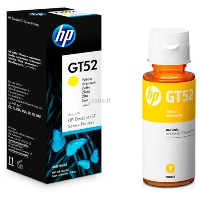 Hewlett Packard (HP) HP GT52 originalus rašalo buteliukas Geltona